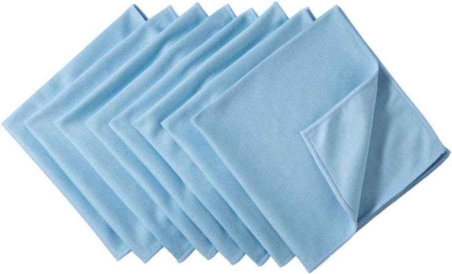 KLNYOO Microfiber Glass Cleaning Cloths Lint Free Streak Free Quickly and Easily Clean Windows Mirrors Without Chemicals Polishing Cloth 16x16 Inch 8 Pack Blue KLNYOO Microfiber Glass Cleaning Cloths Lint Free Streak Free Quickly and Easily Clean Windows Mirrors Without Chemicals Polishing Cloth 16x16 Inch 8 Pack Blue