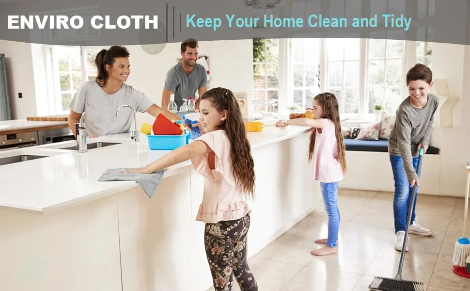 Longmann Enviro Cloth (Grey), Multi-Purposes Cleaning Cloth, Reusable Cleaning Towel, Streaks Schatches Free. (Enviro 2 Pack)