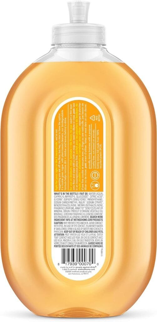 Method Hardwood Floor Cleaner Squirt + Mop Bottle, Spearmint Sage, For Sealed Hardwood and Laminate Floors, 25 Fl Oz (Pack of 6)