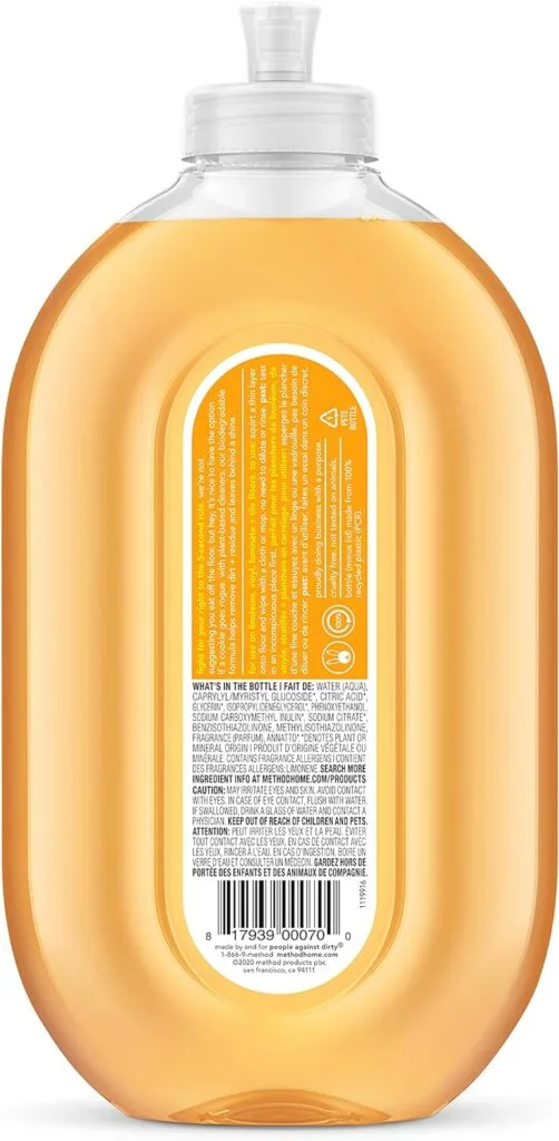 Method Hardwood Floor Cleaner Squirt + Mop Bottle, Spearmint Sage, For Sealed Hardwood and Laminate Floors, 25 Fl Oz (Pack of 6)