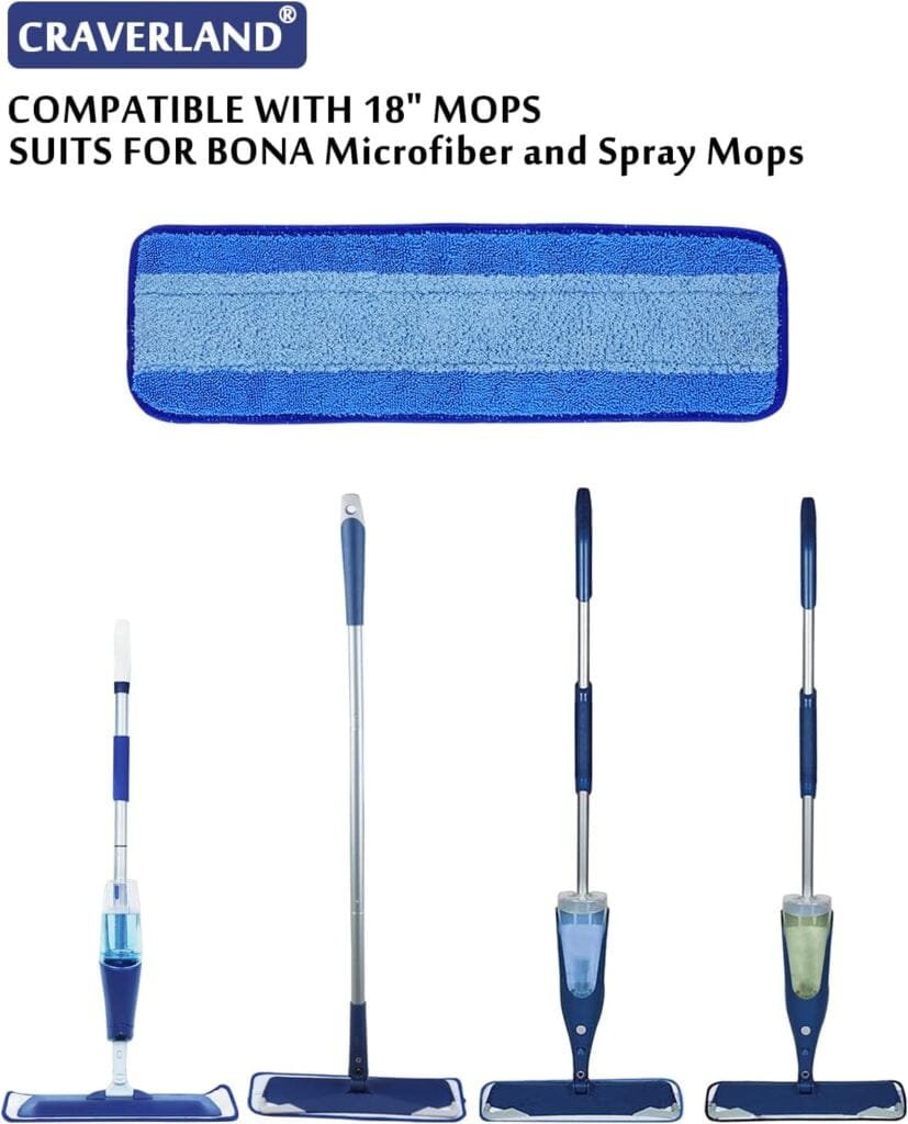 Microfiber Cleaning Pads Compatible with Bona Mops(2 Pack) - 18inch Reusable Ultra-Soft Mop Cleaning Pads Refill Replacements for Hardwood Dry Dusting and Wet Cleaning Microfiber Cleaning Pads Compatible with Bona Mops(2 Pack) - 18inch Reusable Ultra-Soft Mop Cleaning Pads Refill Replacements for Hardwood Dry Dusting and Wet Cleaning
