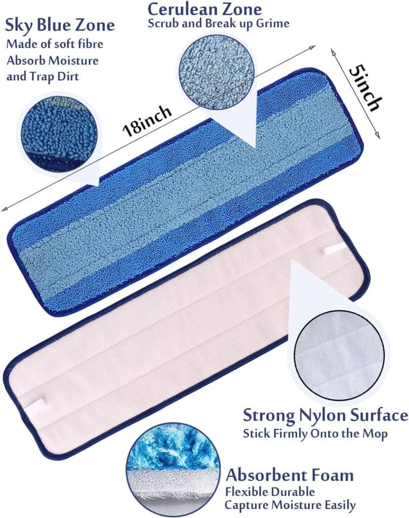 Microfiber Cleaning Pads Compatible with Bona Mops(2 Pack) - 18inch Reusable Ultra-Soft Mop Cleaning Pads Refill Replacements for Hardwood Dry Dusting and Wet Cleaning Microfiber Cleaning Pads Compatible with Bona Mops(2 Pack) - 18inch Reusable Ultra-Soft Mop Cleaning Pads Refill Replacements for Hardwood Dry Dusting and Wet Cleaning