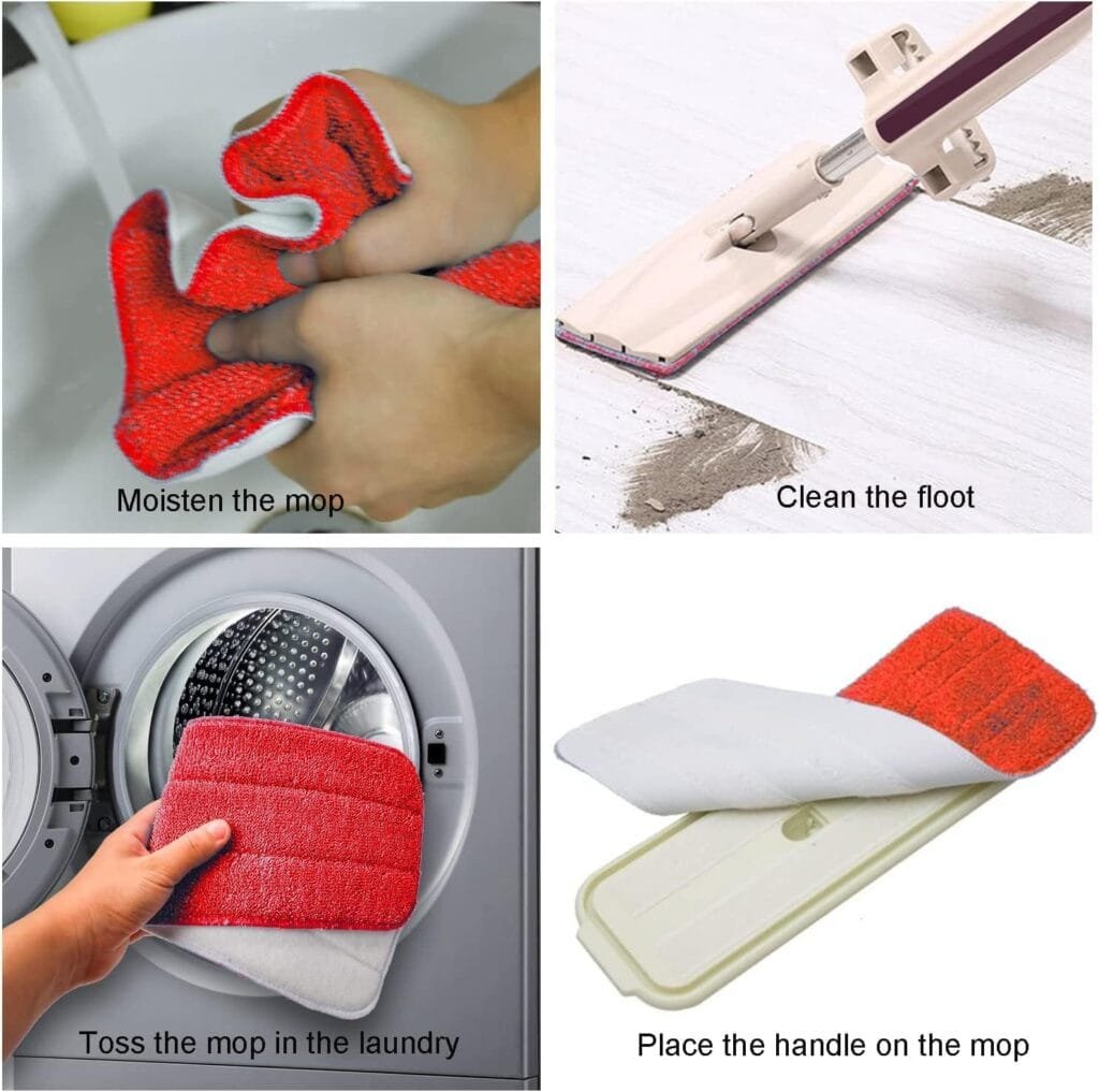 Microfiber Mop Pads, 18.5 x 6.3 Inch Reusable and Washable Spray Mop Pads, Wet and Dry Household Mop Pad Replacement, Set of 12(Red) Microfiber Mop Pads, 18.5 x 6.3 Inch Reusable and Washable Spray Mop Pads, Wet and Dry Household Mop Pad Replacement, Set of 12(Red)