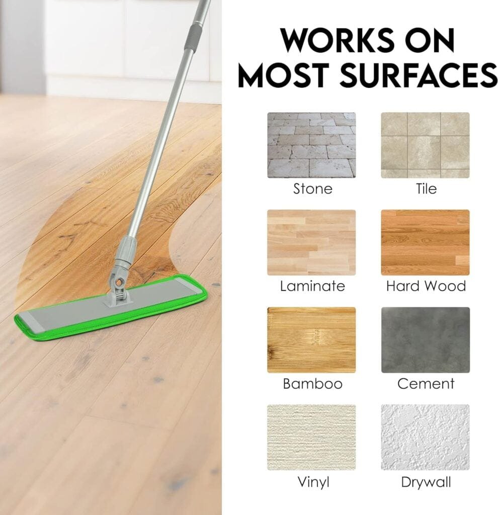 Microfiber Mop Pads 4 Pack - Reusable Washable Cloth Mop Head Replacements Best Thick Spray Wet Dust Dry Flat Velcro Attachment 18 Inch - Cleaning Refill Fits Bona, Bruce, Rubbermaid, Libman + More