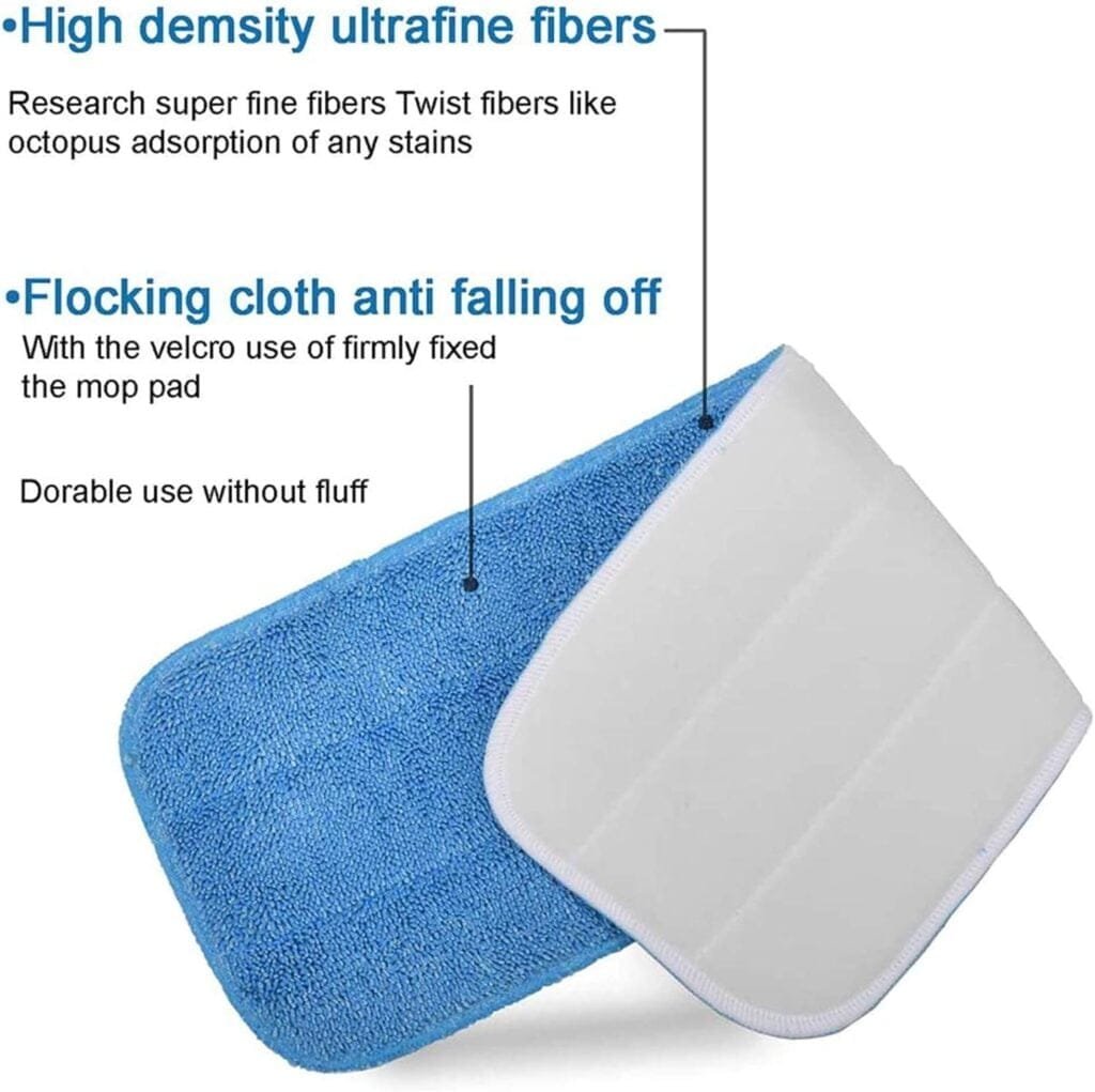 Microfiber Replacement Mop Pad, 18 x 6 Wet  Dry Home  Commercial Cleaning Refills, Reusable Floor Mop Pads (6 Pack)