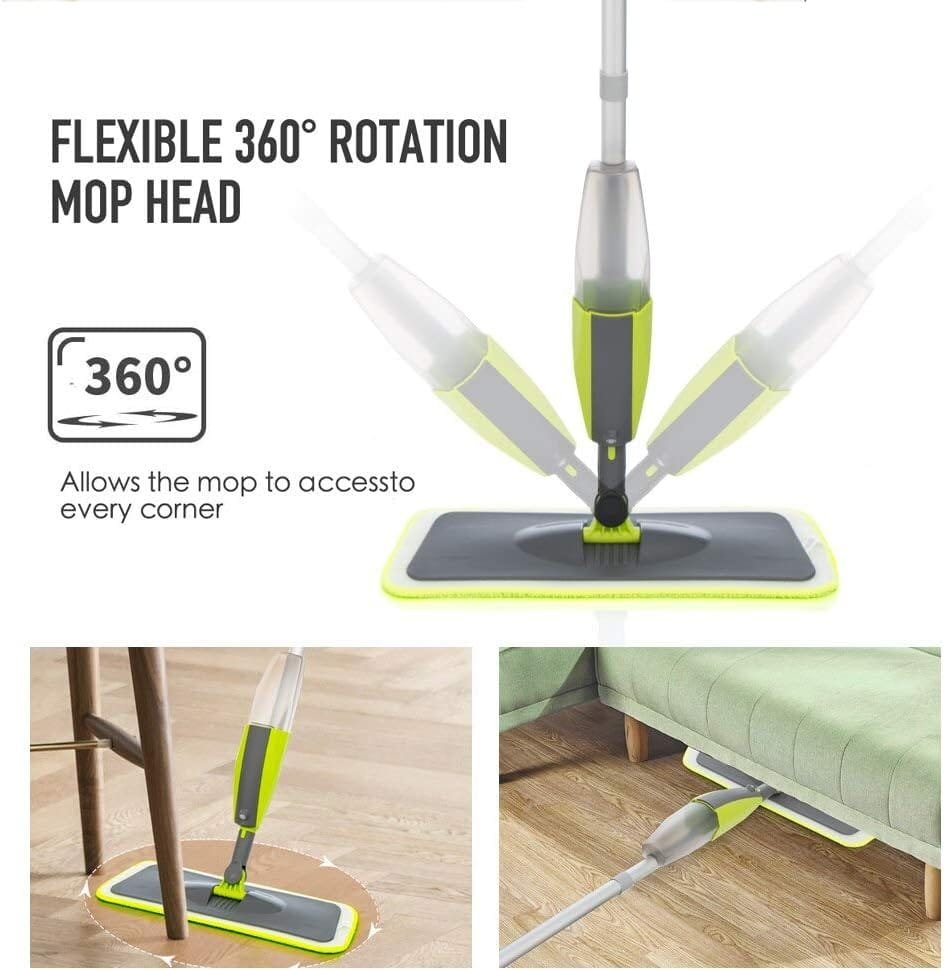 Mop for Floor Cleaning Spray Mop Broom Set Magic Mop Flat Mops Home Cleaning Tool Household with Reusable Microfiber Pads Lazy Mop Microfiber Mop for Floor Cleaning ( Color : White , Size : 6pcs Cloth