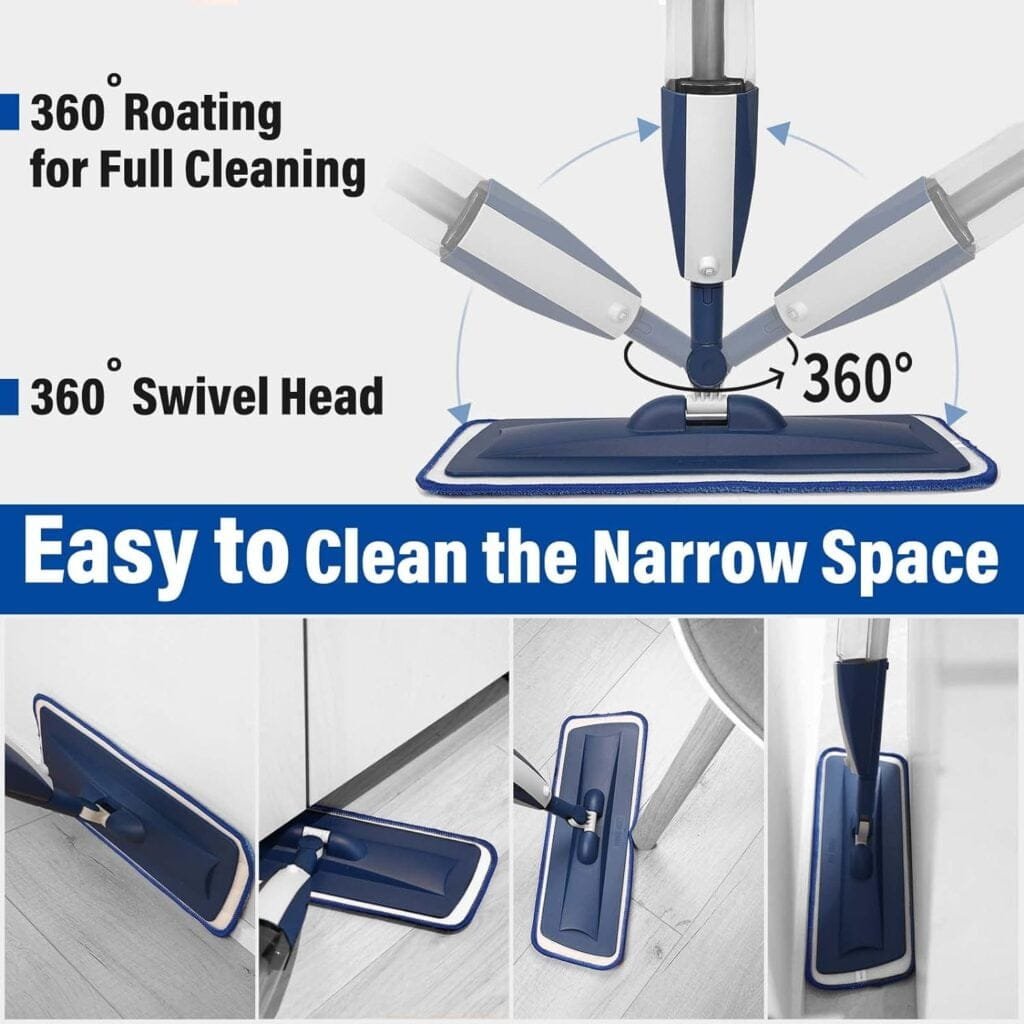 Mops for Floor Cleaning Wet Spray Mop with Refillable Spray Bottle and 3 Washable Microfiber Pads Home or Commercial Use Dry Wet Flat Mop for Hardwood Laminate Wood Ceramic Mops for Floor Cleaning Wet Spray Mop with Refillable Spray Bottle and 3 Washable Microfiber Pads Home or Commercial Use Dry Wet Flat Mop for Hardwood Laminate Wood Ceramic