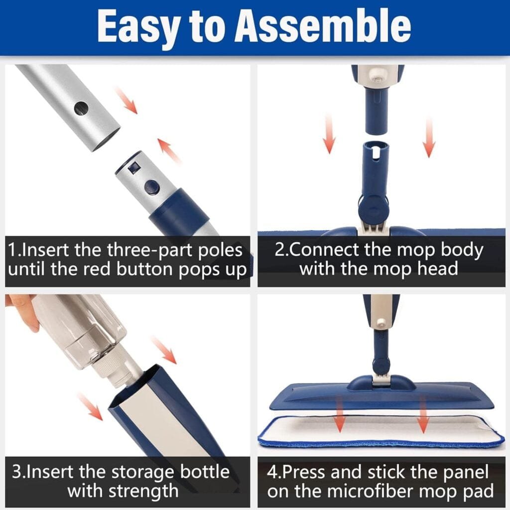 Mops for Floor Cleaning Wet Spray Mop with Refillable Spray Bottle and 3 Washable Microfiber Pads Home or Commercial Use Dry Wet Flat Mop for Hardwood Laminate Wood Ceramic Mops for Floor Cleaning Wet Spray Mop with Refillable Spray Bottle and 3 Washable Microfiber Pads Home or Commercial Use Dry Wet Flat Mop for Hardwood Laminate Wood Ceramic