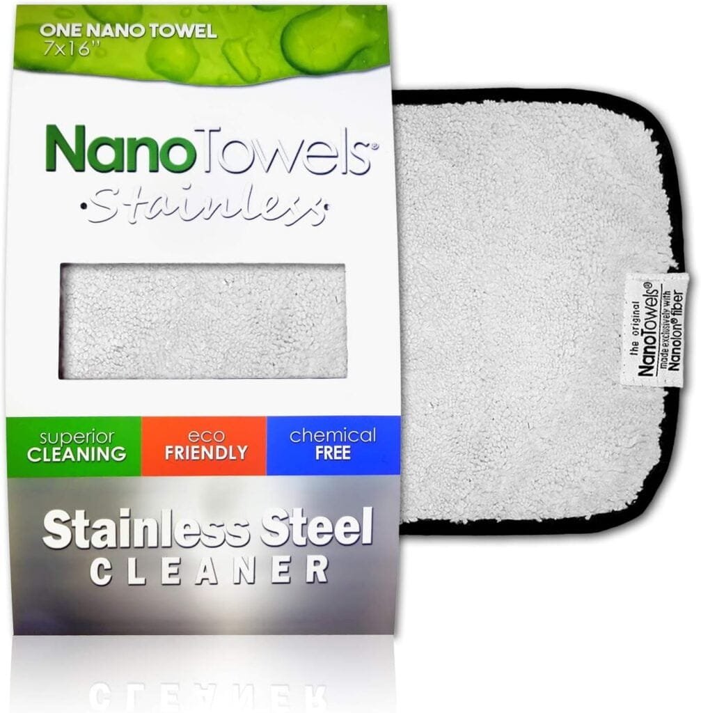 Nano Towels Stainless Steel Cleaner | The Amazing Chemical Free Stainless Steel Cleaning Reusable Wipe Cloth | Kid  Pet Safe | 7x16 (1 pc) Nano Towels Stainless Steel Cleaner | The Amazing Chemical Free Stainless Steel Cleaning Reusable Wipe Cloth | Kid  Pet Safe | 7x16 (1 pc)