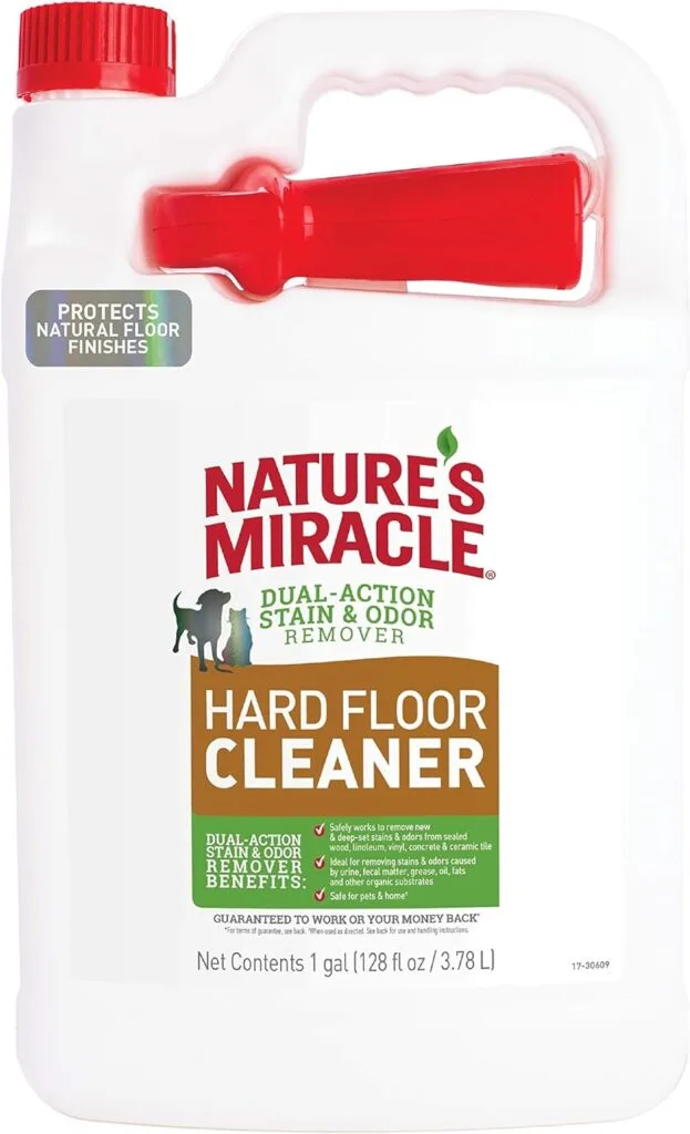 Natures Miracle Hard Floor Cleaner, Dual-Action Stain  Odor Remover, Protects Natural Floor Finishes, 24 oz