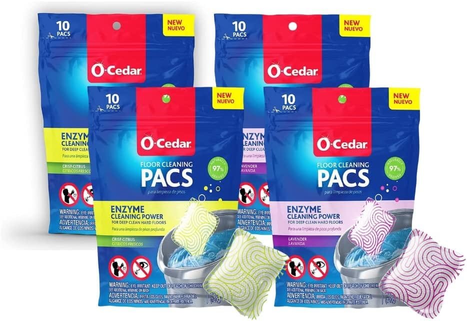 O-Cedar Floor Cleaning 40ct Pacs with Citrus Scent 10ct (2-Packs) and Lavender Scent 10ct (2-Packs) O-Cedar Floor Cleaning 40ct Pacs with Citrus Scent 10ct (2-Packs) and Lavender Scent 10ct (2-Packs)
