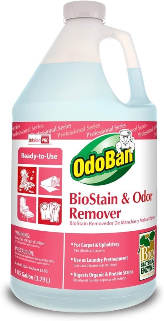 OdoBan Professional Series Cleaning 3-in-1 Carpet Cleaner Concentrate, 1 Gallon  Professional Cleaning Ready-to-Use BioStain and Odor Remover, 1 Gallon