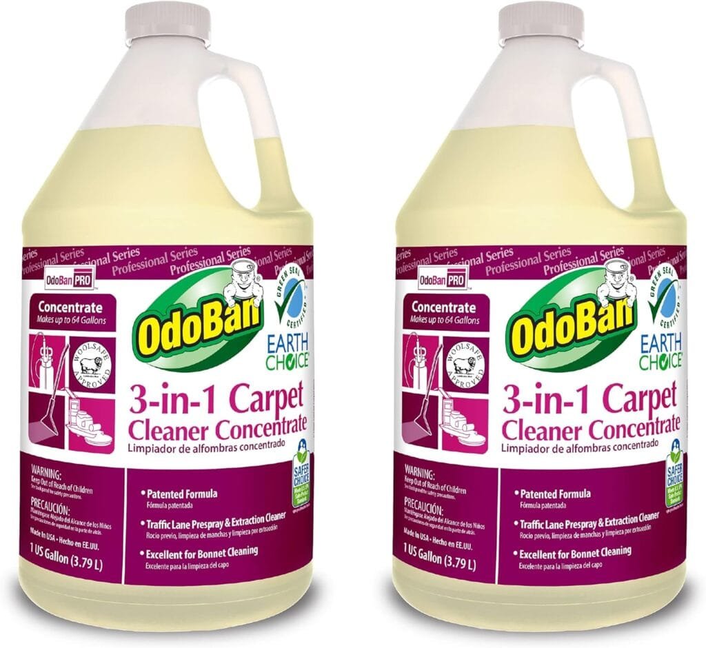OdoBan Professional Series Cleaning 3-in-1 Carpet Cleaner Concentrate, Set of 2, 1 Gallon Each