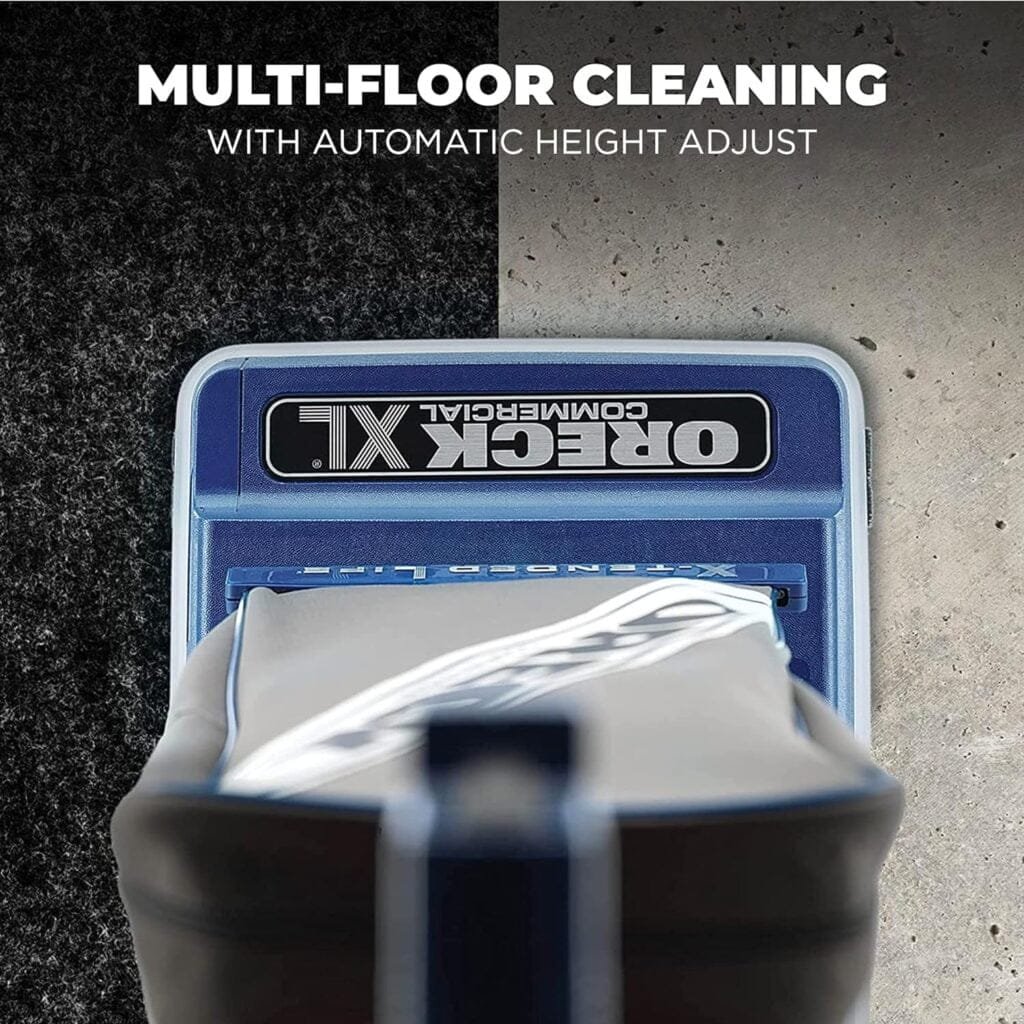 ORECK XL COMMERCIAL Upright Vacuum Cleaner, Bagged Professional Pro Grade, For Carpet and Hard Floor, XL2100RHS, Gray/Blue 9.25D x 47.75H x 12.5W ORECK XL COMMERCIAL Upright Vacuum Cleaner, Bagged Professional Pro Grade, For Carpet and Hard Floor, XL2100RHS, Gray/Blue 9.25D x 47.75H x 12.5W