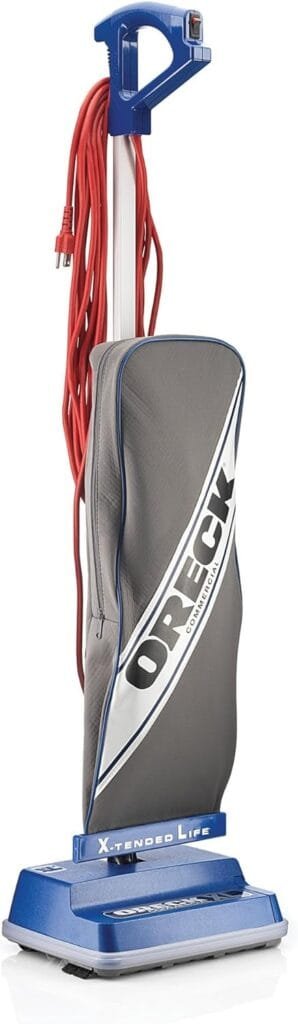 ORECK XL COMMERCIAL Upright Vacuum Cleaner, Bagged Professional Pro Grade, For Carpet and Hard Floor, XL2100RHS, Gray/Blue 9.25D x 47.75H x 12.5W ORECK XL COMMERCIAL Upright Vacuum Cleaner, Bagged Professional Pro Grade, For Carpet and Hard Floor, XL2100RHS, Gray/Blue 9.25D x 47.75H x 12.5W