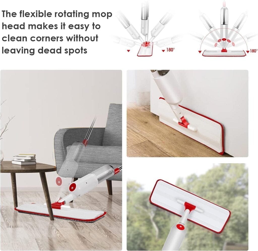 OZD Microfiber Flat Mop and Spray Mop for Floor Cleaning, Dust Floor Mop with 52.4, Wet Mops with 500ML Refillable Bottle, Flat Mop for Hardwood Laminate Vinyl Tiles Floor Dust Cleaning OZD Microfiber Flat Mop and Spray Mop for Floor Cleaning, Dust Floor Mop with 52.4, Wet Mops with 500ML Refillable Bottle, Flat Mop for Hardwood Laminate Vinyl Tiles Floor Dust Cleaning