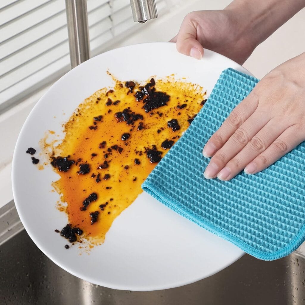 POLYTE Ultra Premium Microfiber Kitchen Dish Cloth Waffle Weave, 8 Pack (12x12 in, Multi)