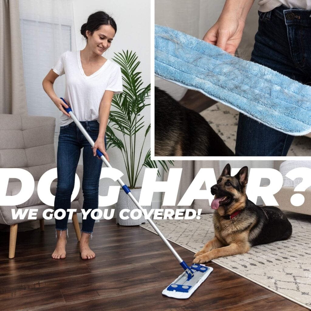 Professional Dredge Microfiber Flat Mop System for Hardwood Tile Laminate  Vinyl Floors with 3 Washable Wet Dry Dust Cleaning Pads - Good for Kitchen  Bathroom Too - Extendable  Collapsible Handle Professional Dredge Microfiber Flat Mop System for Hardwood Tile Laminate  Vinyl Floors with 3 Washable Wet Dry Dust Cleaning Pads - Good for Kitchen  Bathroom Too - Extendable  Collapsible Handle