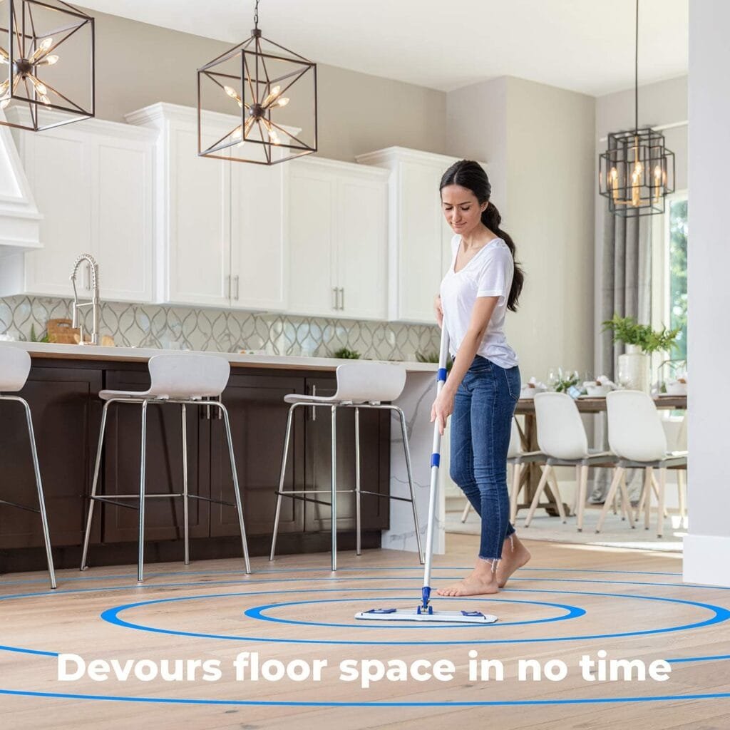 Professional Dredge Microfiber Flat Mop System for Hardwood Tile Laminate  Vinyl Floors with 3 Washable Wet Dry Dust Cleaning Pads - Good for Kitchen  Bathroom Too - Extendable  Collapsible Handle Professional Dredge Microfiber Flat Mop System for Hardwood Tile Laminate  Vinyl Floors with 3 Washable Wet Dry Dust Cleaning Pads - Good for Kitchen  Bathroom Too - Extendable  Collapsible Handle