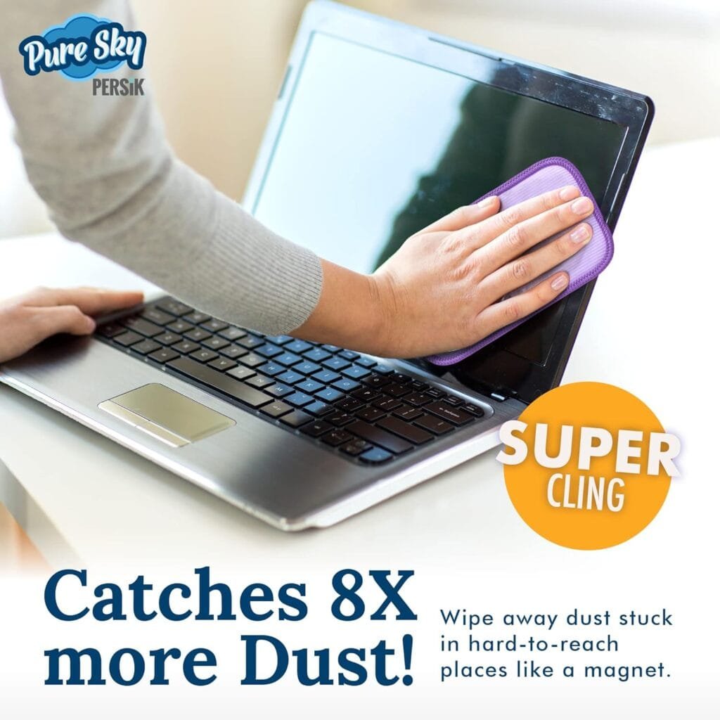 Pure-Sky Eyeglass Cleaner Cloth – Streak Free Ultra Microfiber Eyeglass Cleaner Wipes - Leaves no Wiping Marks - [3 Pack] - Cleans Lenses, Glasses, Screens, Cameras, Cell Phone, Eyeglasses, Tablets