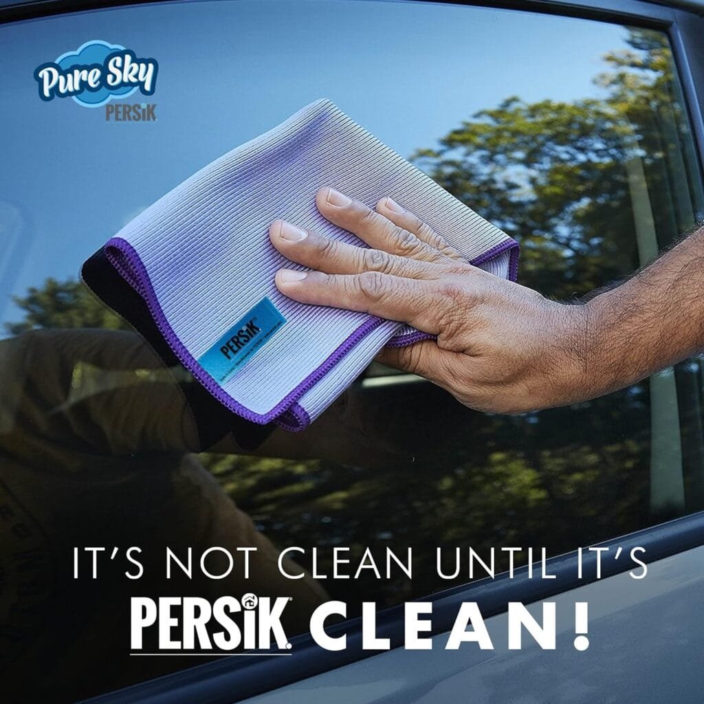 Pure-Sky Window Glass Cleaning Cloth - JUST ADD Water No Detergents Needed - Streak Free Magic Ultra Microfiber Window Towel - for Windows, Glass, Mirror and Screen - Leaves no Wiping Marks - 2 Pack