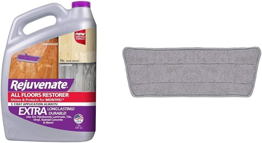 Rejuvenate All Floors Restorer and Polish Fills in Scratches Protects  Restores Shine No Sanding Required (128 oz)  Click N Clean Microfiber Restoring Pad Refill