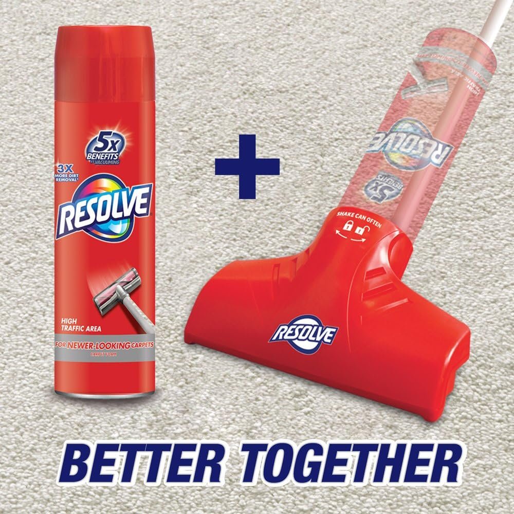 Resolve Dual Pack High Traffic Carpet Foam, 44 oz (2 Cans x 22 oz), Cleans Freshens Softens  Removes Stains Resolve Dual Pack High Traffic Carpet Foam, 44 oz (2 Cans x 22 oz), Cleans Freshens Softens  Removes Stains
