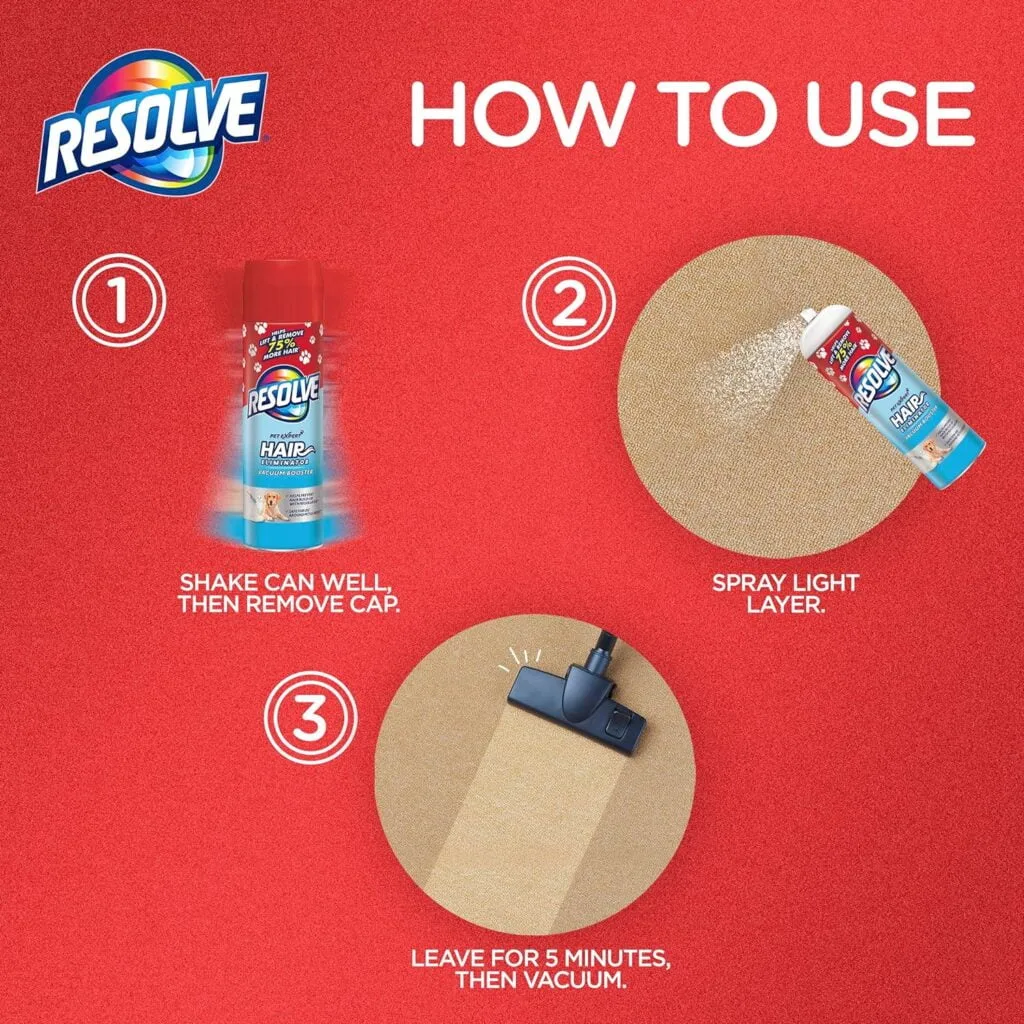 Resolve Pet Hair Eliminator Carpet Cleaner  Vacuum booster, 18 Oz