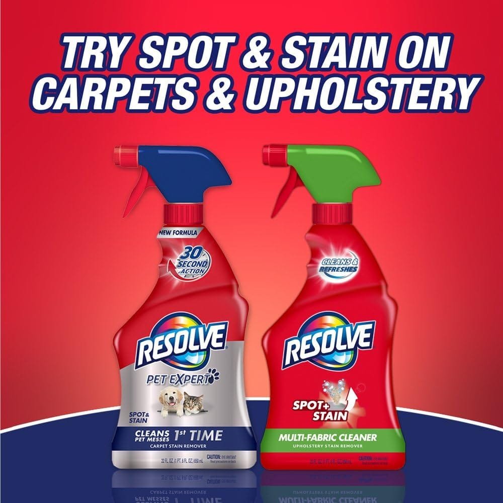 Resolve Professional Steam Carpet Cleaner Solution Shampoo, 96oz, 2X Concentrate, Safe for Bissell, Hoover  Rug Doctor (Pack of 4)