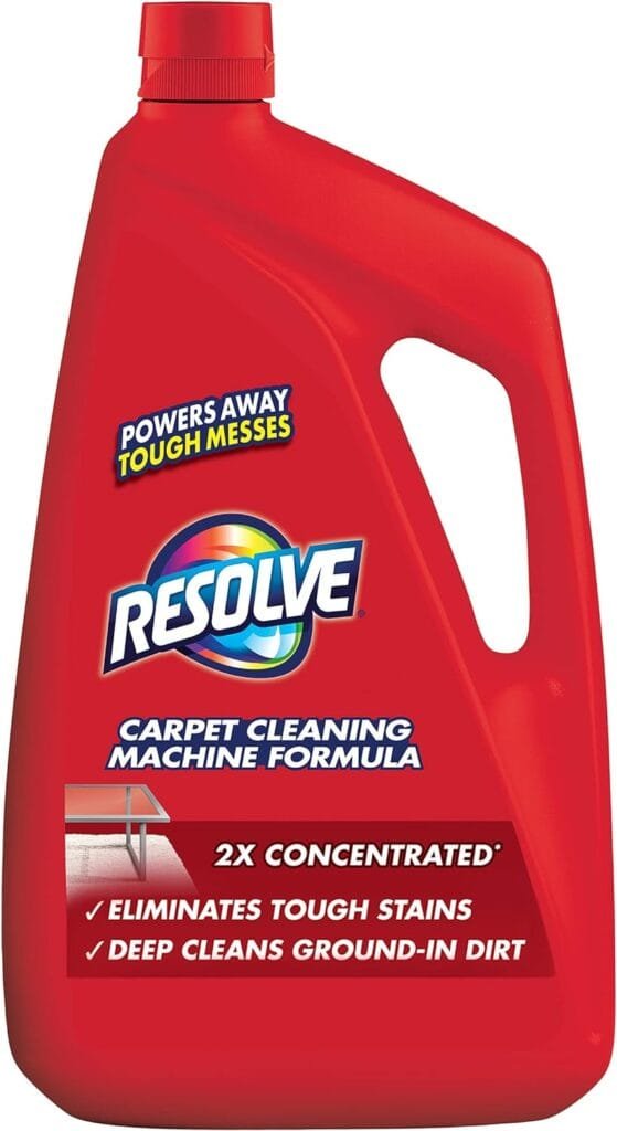 Resolve Professional Steam Carpet Cleaner Solution Shampoo, 96oz, 2X Concentrate, Safe for Bissell, Hoover  Rug Doctor (Pack of 4)