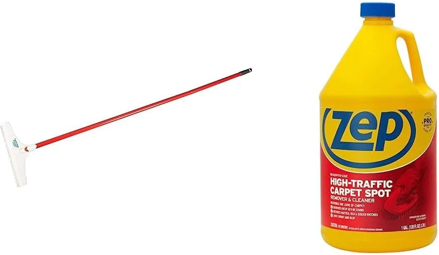 ROBERTS 70-127-3 Carpet Rake  Groomer  Zep High Traffic Carpet Cleaner - 1 Gallon - ZUHTC128 - Penetrating Formula Removes Deep Stains. Make High-Traffic Areas Look New Again