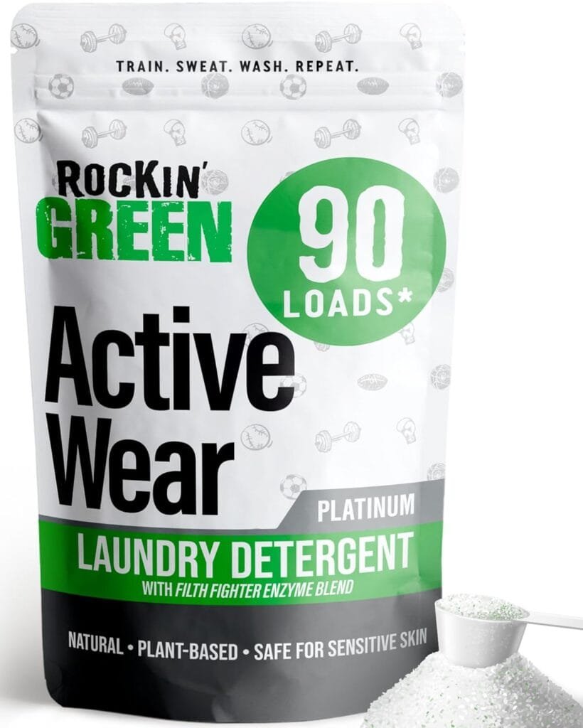 Rockin Green Laundry Detergent, Plant based, All Natural Laundry Detergent Powder, Vegan and Biodegradable Odor Fighter, Safe for Sensitive Skin (Active Wear 90 Loads - Unscented) Rockin Green Laundry Detergent, Plant based, All Natural Laundry Detergent Powder, Vegan and Biodegradable Odor Fighter, Safe for Sensitive Skin (Active Wear 90 Loads - Unscented)
