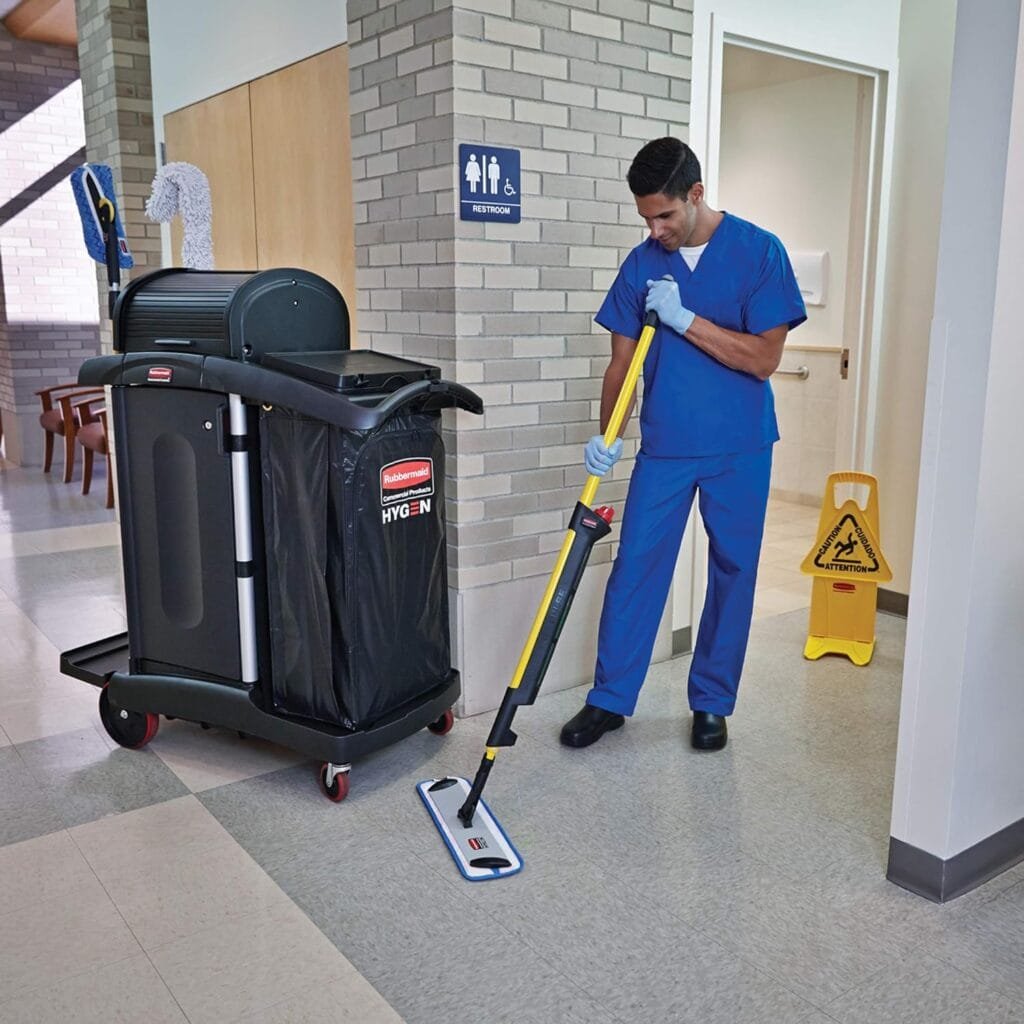 Rubbermaid Commercial Products HYGEN PULSE Single Sided Microfiber Spray Mop Kit for Hardwood/Tile/Laminated Floors, Yellow, Perfect for Kitchen/Lobby/Bathroom Cleaning (1835528), 3.8 x 4.9 x 56 Rubbermaid Commercial Products HYGEN PULSE Single Sided Microfiber Spray Mop Kit for Hardwood/Tile/Laminated Floors, Yellow, Perfect for Kitchen/Lobby/Bathroom Cleaning (1835528), 3.8 x 4.9 x 56