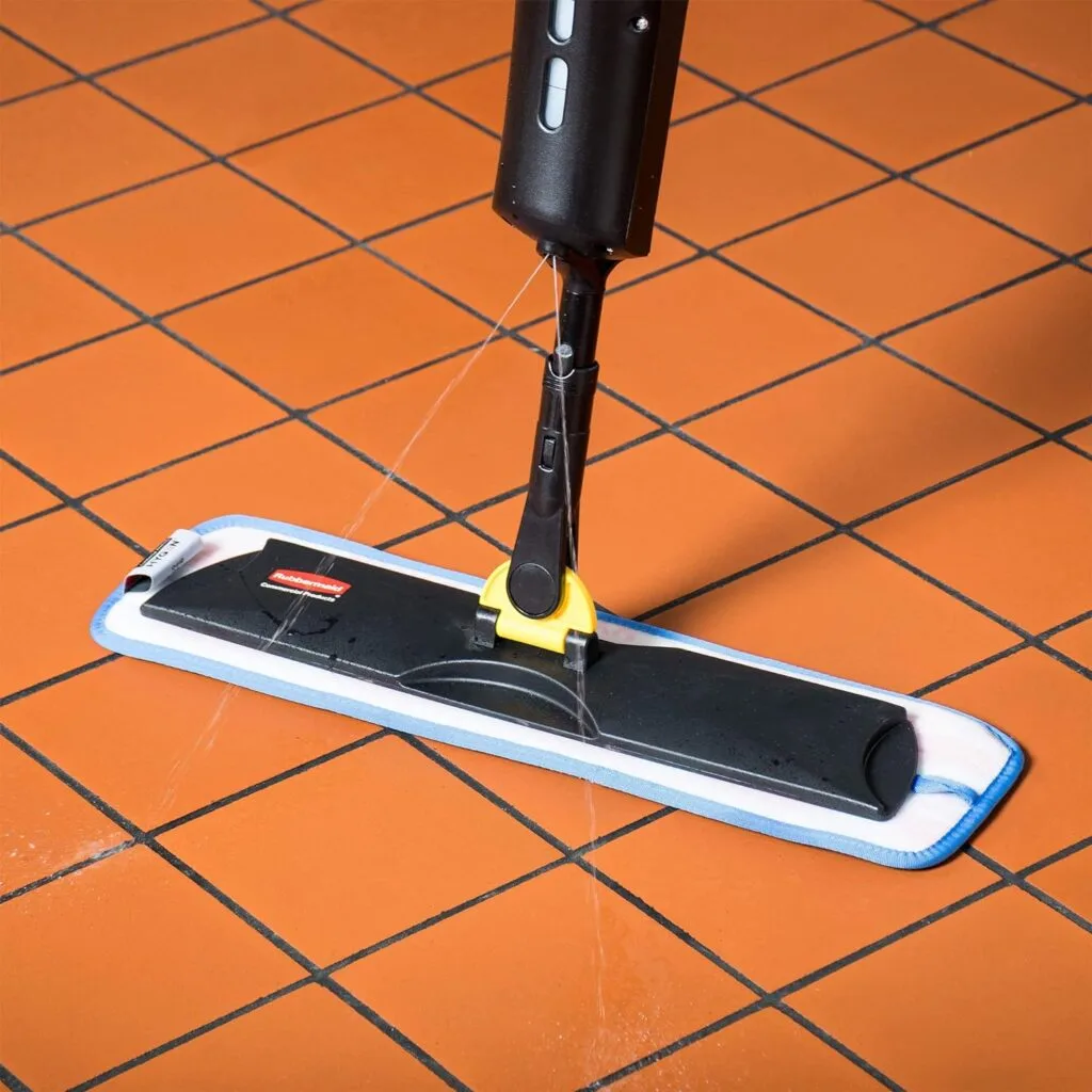 Rubbermaid Commercial Products Pulse Microfiber Light Commercial Spray Mop System, Cleans up to 850 Square Feet, Black, Floor Cleaning for Kitchen/Lobby/Bathroom