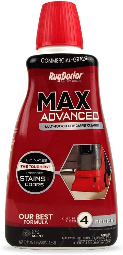 Rug Doctor MAX Advanced Commercial-Grade Multi-Purpose Deep Carpet Cleaner, 52 oz., Removes The Toughest Embedded Stains  Odors from Rugs, Carpet  Upholstery
