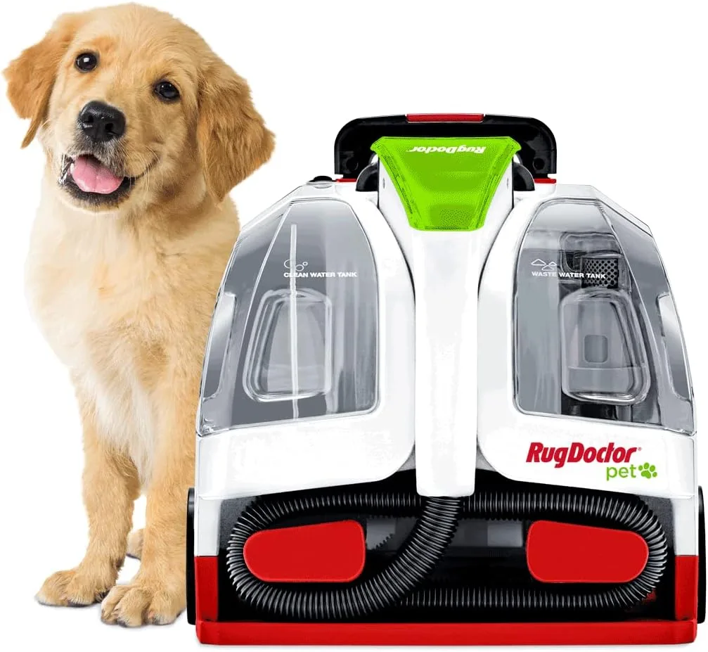 Rug Doctor Pet Portable Spot Cleaner, 2X Suction Power, Lightweight Dual Action Pet Tool, Pro-Grade Power Removes Stains  Odors from Rugs, Carpets And Upholstery