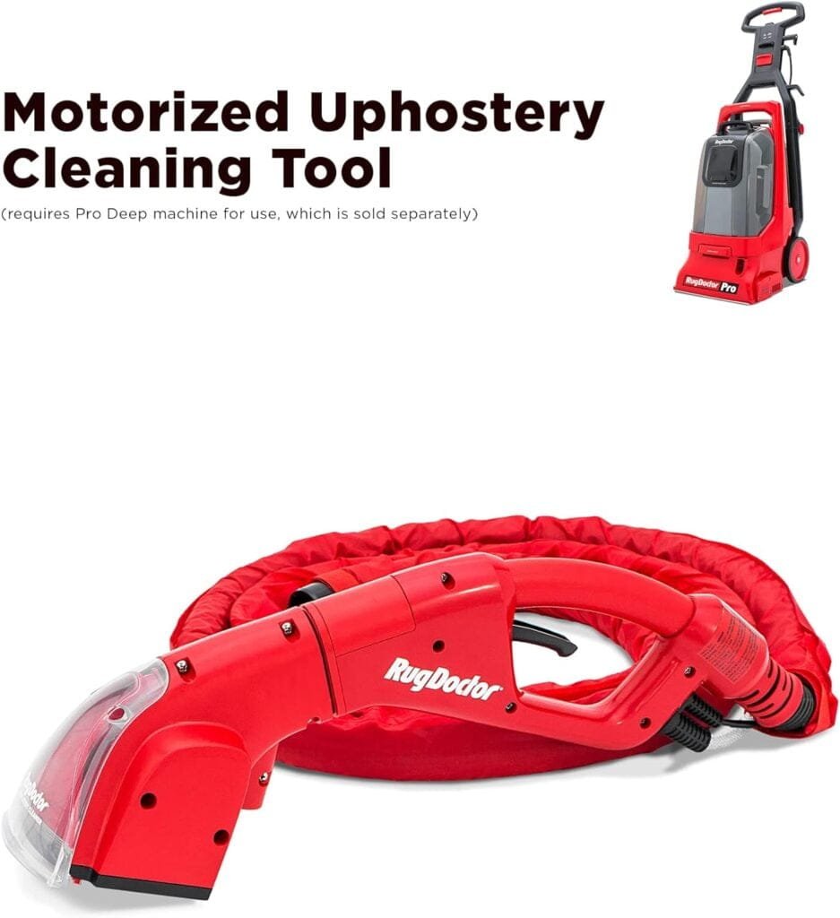 Rug Doctor Pro Motorized Upholstery Tool Attachment For Pro Deep Commercial Carpet Cleaning Machine – Dual Action Motorized Brush with Strong Suction Removes Stains, Soils  Lingering Odors,Red Rug Doctor Pro Motorized Upholstery Tool Attachment For Pro Deep Commercial Carpet Cleaning Machine – Dual Action Motorized Brush with Strong Suction Removes Stains, Soils  Lingering Odors,Red