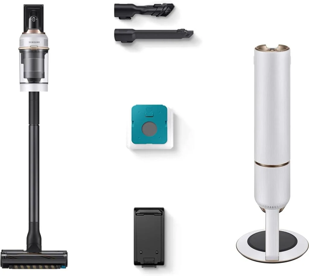 SAMSUNG Bespoke Jet Cordless Stick Vacuum Cleaner w/Clean Station, Multi Surface Brushroll, Powerful Floor Cleaning for Carpet, Hardwood, Tile, Lightweight, VS20A9500AW/AA, 2023,Woody Green