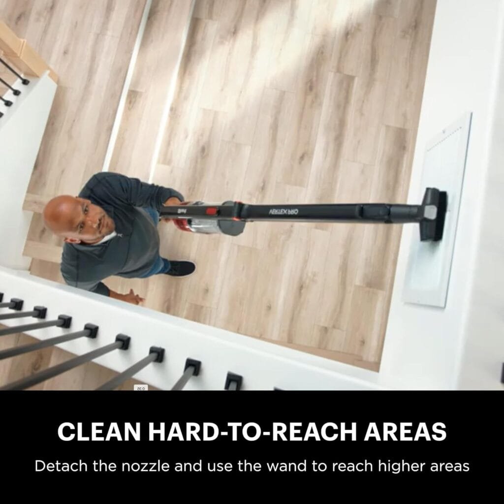 Shark IZ362H Anti-Allergen Cordless Lightweight Stick Vacuum with Self-Cleaning Brushroll, PowerFins, Removable Handheld, Crevice, Upholstery, Pet Multi-Tool, Flex, 40 min runtime, Red, .34-Quart