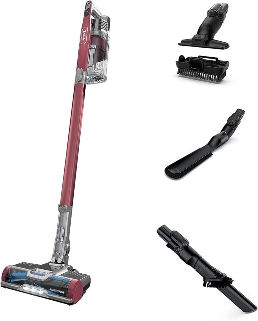 Shark IZ362H Anti-Allergen Cordless Lightweight Stick Vacuum with Self-Cleaning Brushroll, PowerFins, Removable Handheld, Crevice, Upholstery, Pet Multi-Tool, Flex, 40 min runtime, Red, .34-Quart