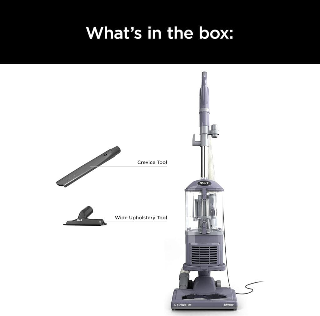 Shark NV352 Navigator Lift Away Upright Vacuum, Hepa Filter, Anti-Allergen Technology, Swivel Steering, Ideal for Carpet, Stairs,  Bare Floors, with Wide Upholstery  Crevice Tools, Lavender