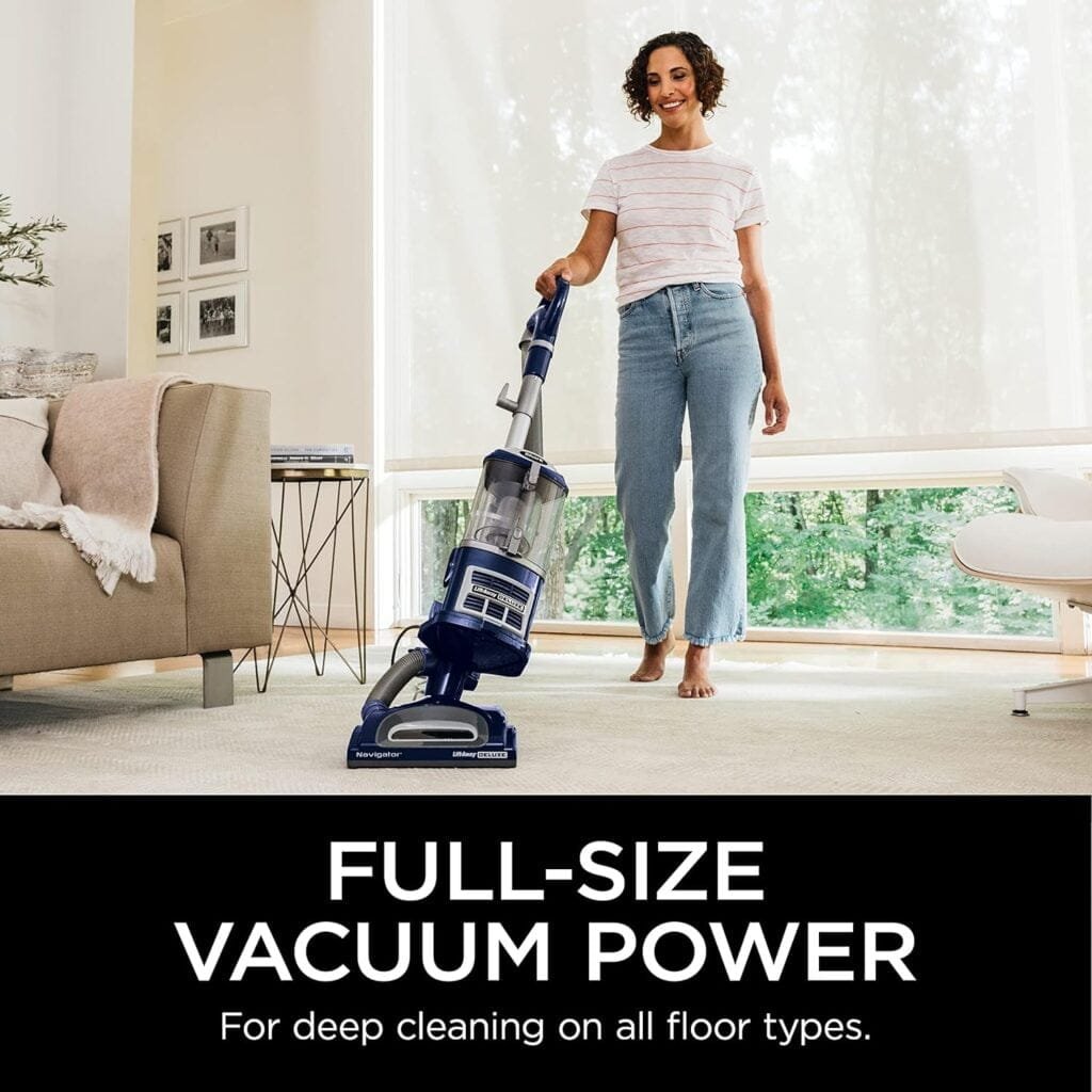 Shark NV360 Navigator Lift-Away Deluxe Upright Vacuum with Large Dust Cup Capacity, HEPA Filter, Swivel Steering, Upholstery Tool  Crevice Tool, Blue Shark NV360 Navigator Lift-Away Deluxe Upright Vacuum with Large Dust Cup Capacity, HEPA Filter, Swivel Steering, Upholstery Tool  Crevice Tool, Blue