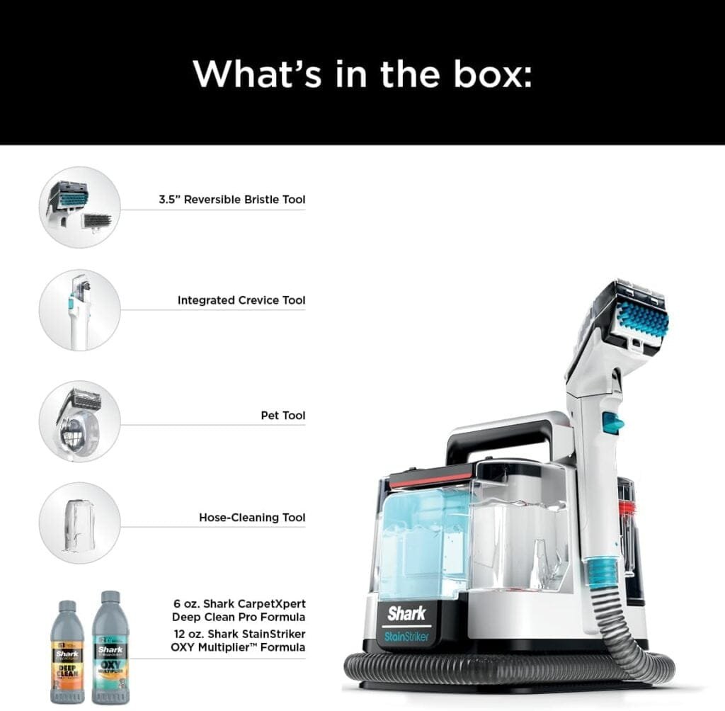 Shark PX201 StainStriker Portable Carpet  Upholstery Cleaner, Spot, Stain,  Odor Eliminator, 3 Attachments, Perfect for Pets, Carpet, Area Rugs, Couches, Upholstery, Cars  More, White Shark PX201 StainStriker Portable Carpet  Upholstery Cleaner, Spot, Stain,  Odor Eliminator, 3 Attachments, Perfect for Pets, Carpet, Area Rugs, Couches, Upholstery, Cars  More, White