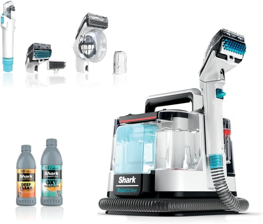 Shark PX201 StainStriker Portable Carpet  Upholstery Cleaner, Spot, Stain,  Odor Eliminator, 3 Attachments, Perfect for Pets, Carpet, Area Rugs, Couches, Upholstery, Cars  More, White Shark PX201 StainStriker Portable Carpet  Upholstery Cleaner, Spot, Stain,  Odor Eliminator, 3 Attachments, Perfect for Pets, Carpet, Area Rugs, Couches, Upholstery, Cars  More, White