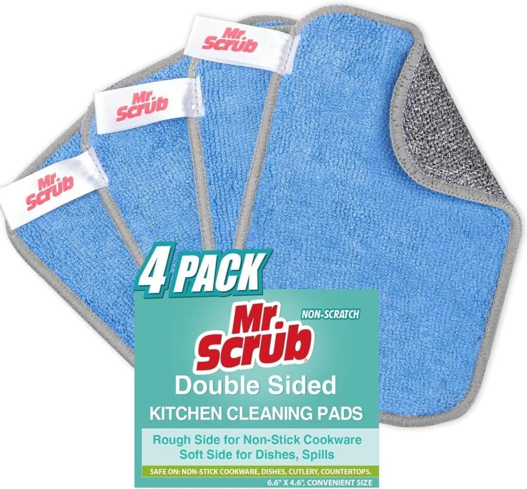 Sponges Kitchen Dish Sponge for Washing Dishes Cleaning Kitchen, All-Purpose, 6 Pack, Non Scratch, Rough Scrubbers Side for Non-Stick Cookware, Soft Microfiber Scrub Side for Dishes, Mr. Scrub