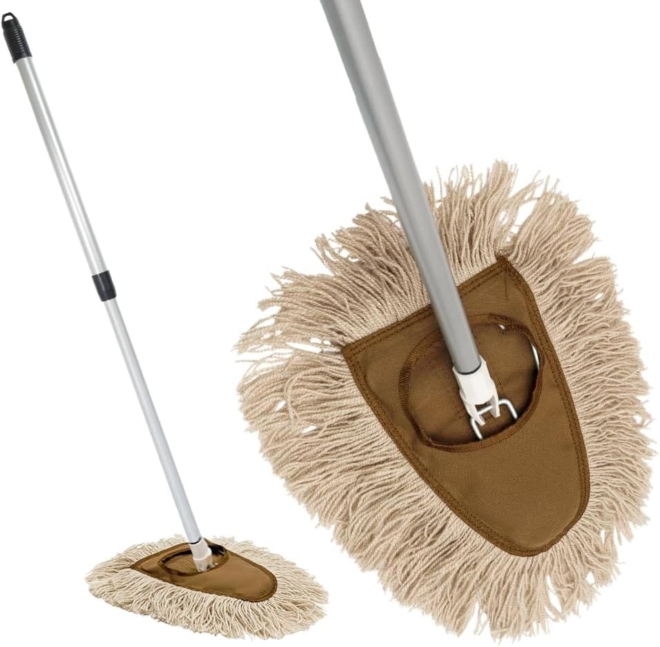 Stanley Home Products Washable Nylon Dry Mop - Removes Dust and Dirt from Surfaces and Hard to Reach Areas (Complete Mop)