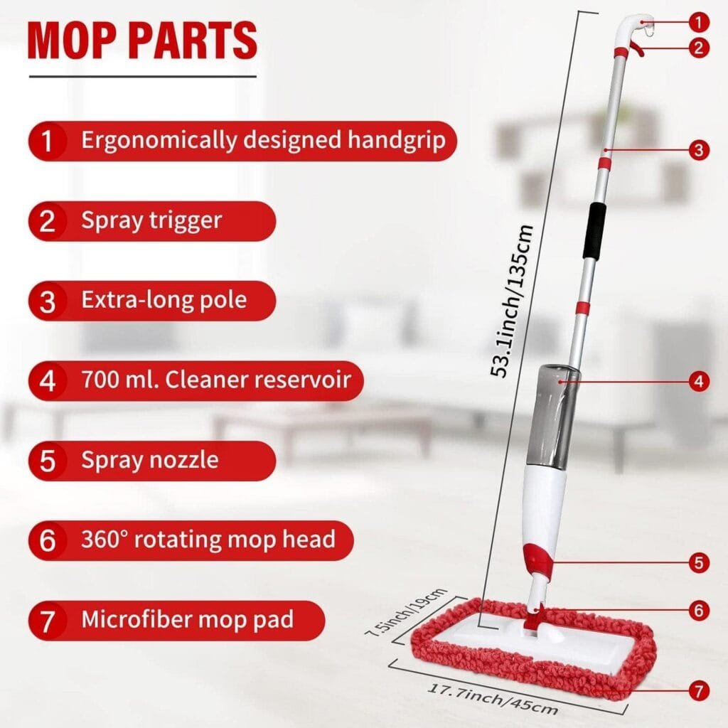 Sturdy Spray Mops for Floor Cleaning, Microfiber Spray Cleaning Mop and Dust Mop for Floor Cleaning Microfiber Mops Hardwood Floor Flat Head Mop Sturdy Spray Mops for Floor Cleaning, Microfiber Spray Cleaning Mop and Dust Mop for Floor Cleaning Microfiber Mops Hardwood Floor Flat Head Mop