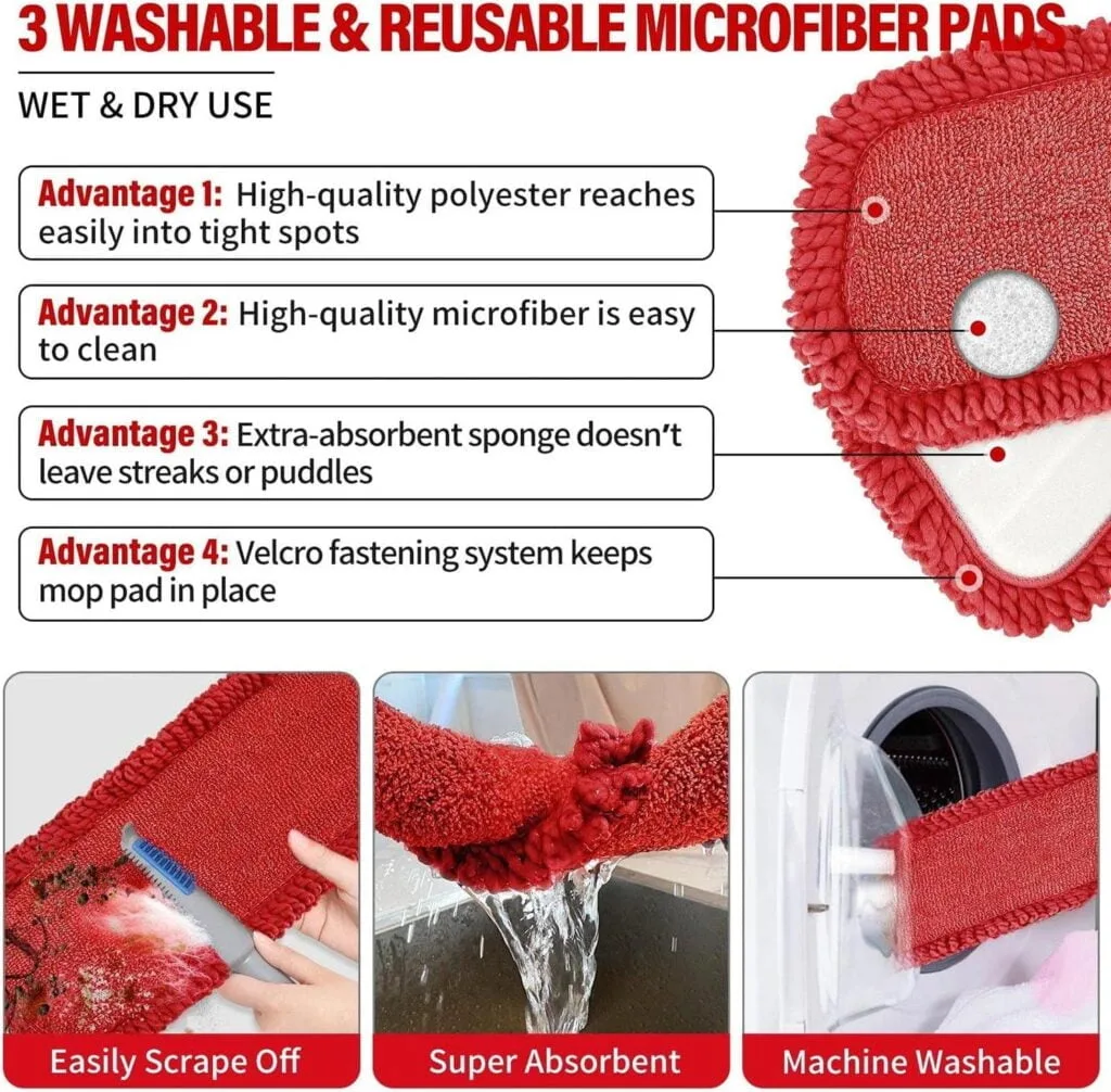 Sturdy Spray Mops for Floor Cleaning, Microfiber Spray Cleaning Mop and Microfiber Floor Mop Reusable Pads Wet Dry Flat Mop Sturdy Spray Mops for Floor Cleaning, Microfiber Spray Cleaning Mop and Microfiber Floor Mop Reusable Pads Wet Dry Flat Mop