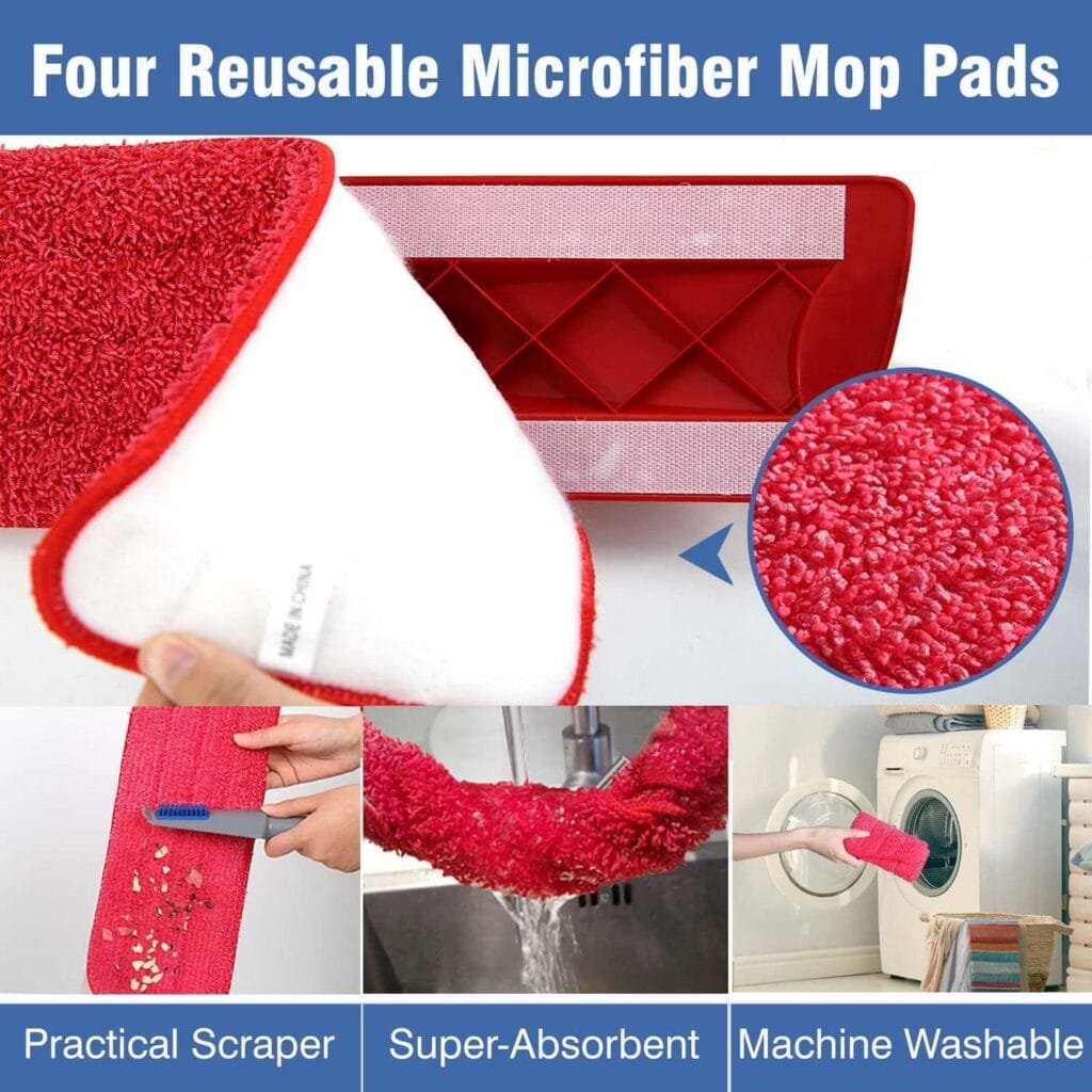 Sturdy Spray Mops for Floor Cleaning, Microfiber Spray Cleaning Mop and Microfiber Floor Mop Reusable Pads Wet Dry Flat Mop