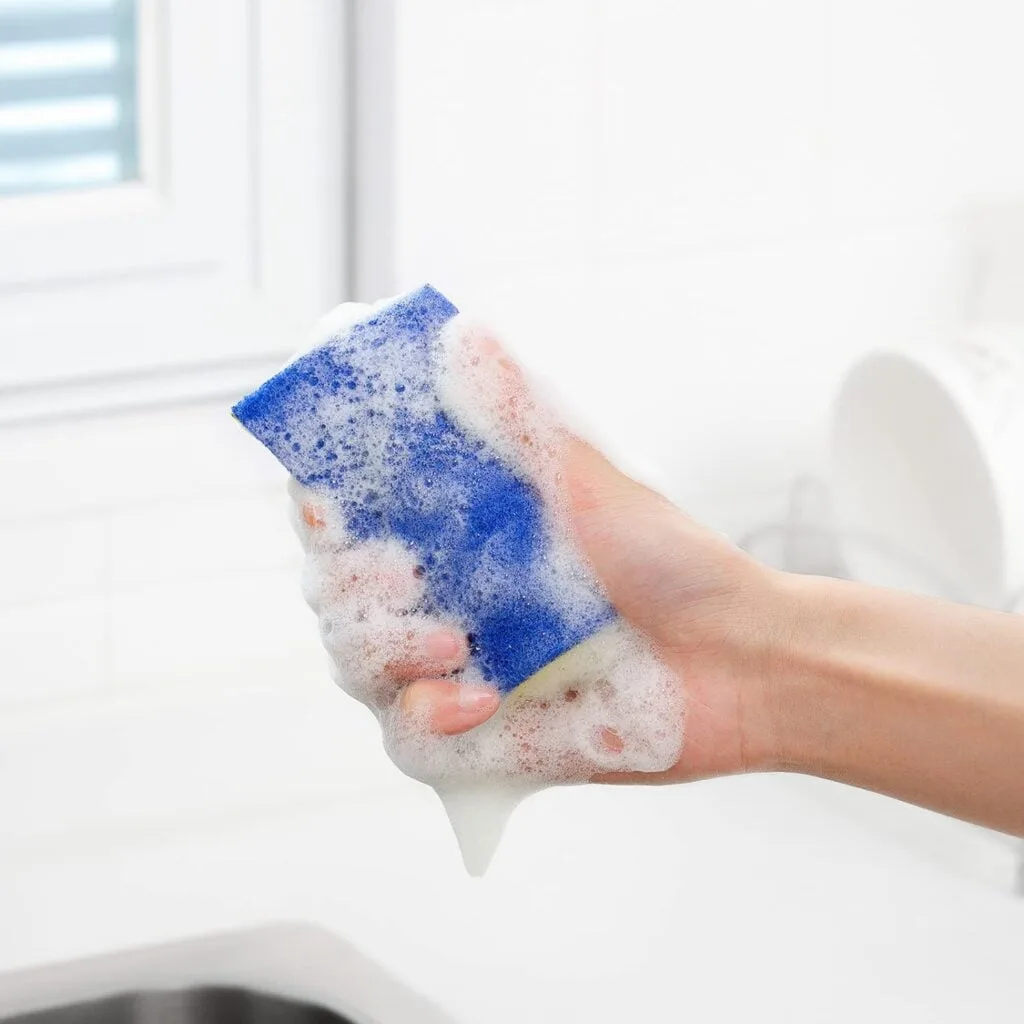 SUBEKYU Multipurpose Cleaning Dish Sponges for Kitchen, More Durable Non-Scratch Scrub Sponges for Washing Dishes/Pots/Sinks, 6 Pack, Grey